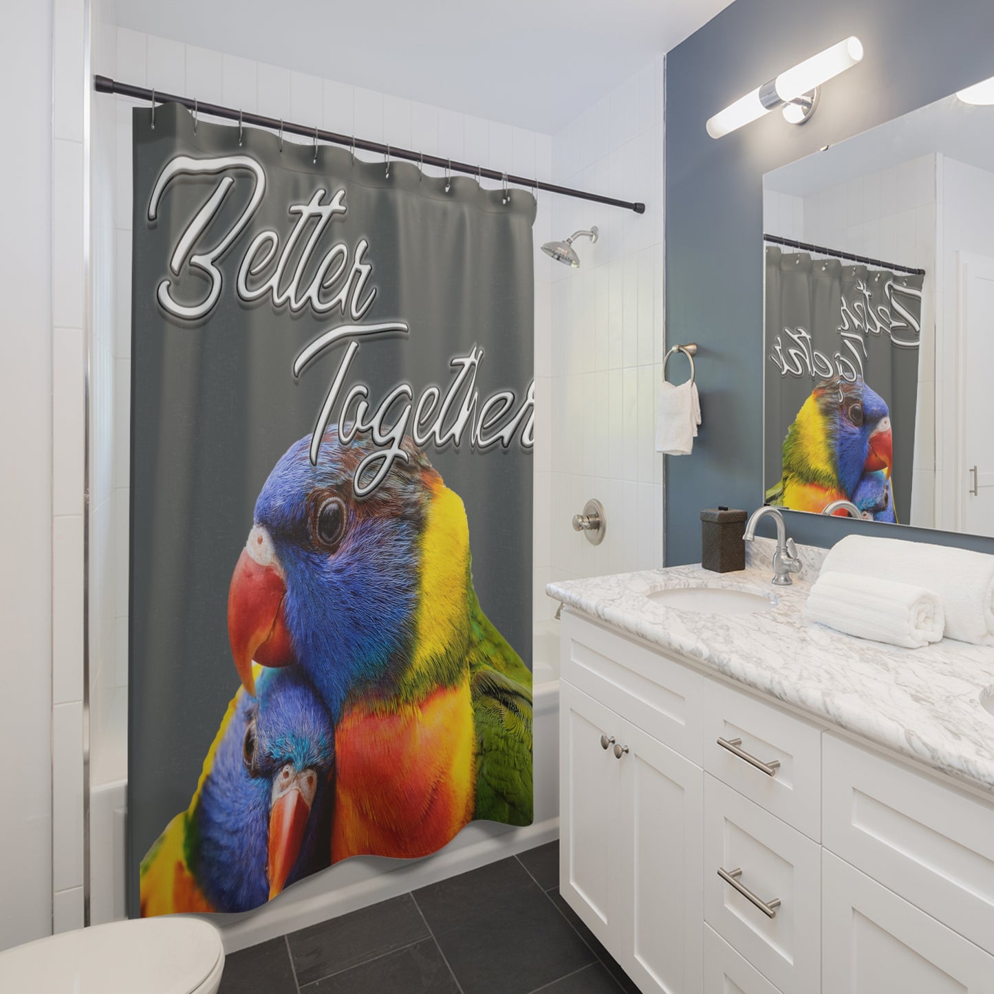 Better Together - Birds of a Feather - Shower Curtain