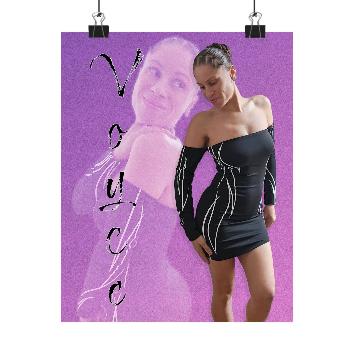 Voyce Black Flame Dress Poster - Matte Finish