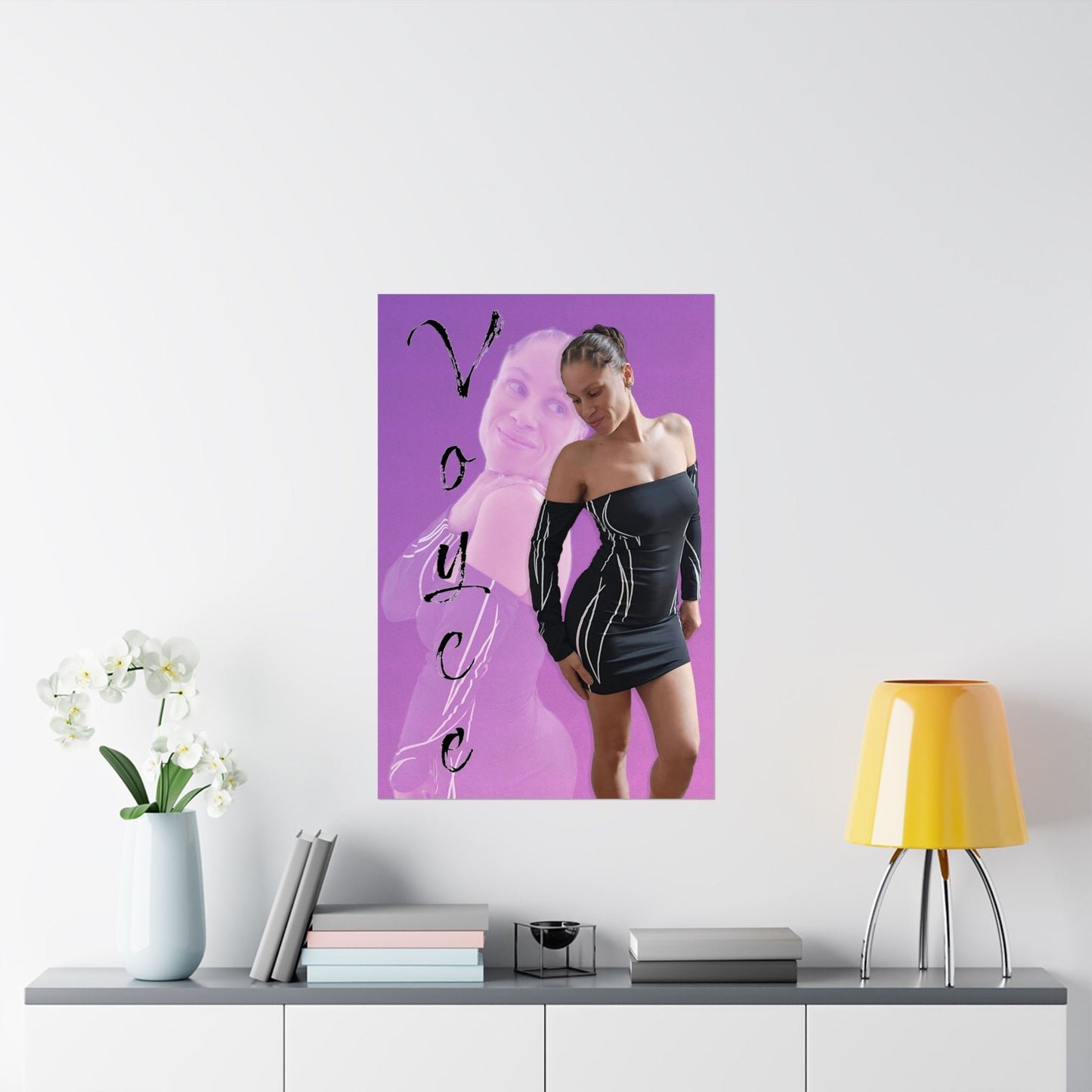 Voyce Black Flame Dress Poster - Matte Finish
