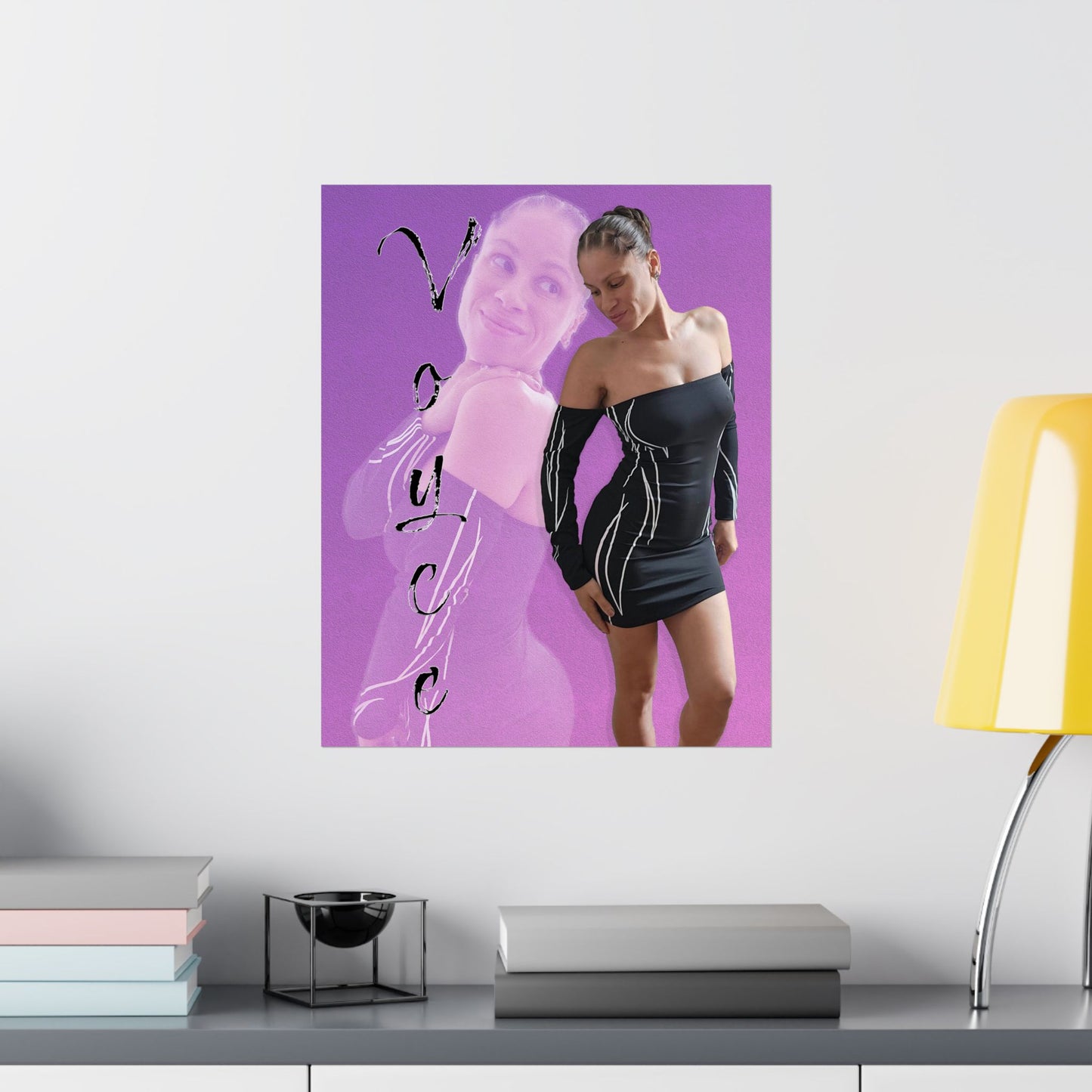 Voyce Black Flame Dress Poster - Matte Finish
