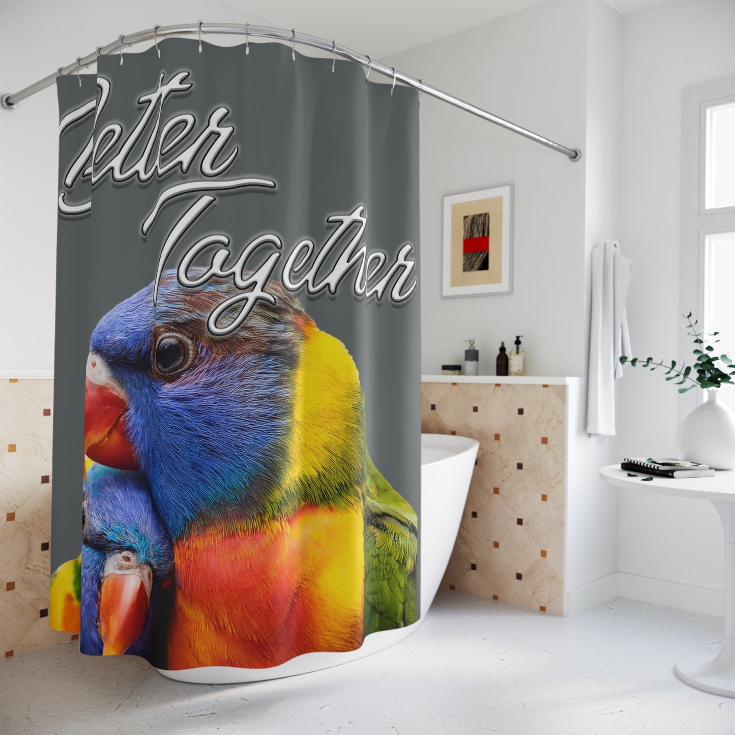 Better Together - Birds of a Feather - Shower Curtain