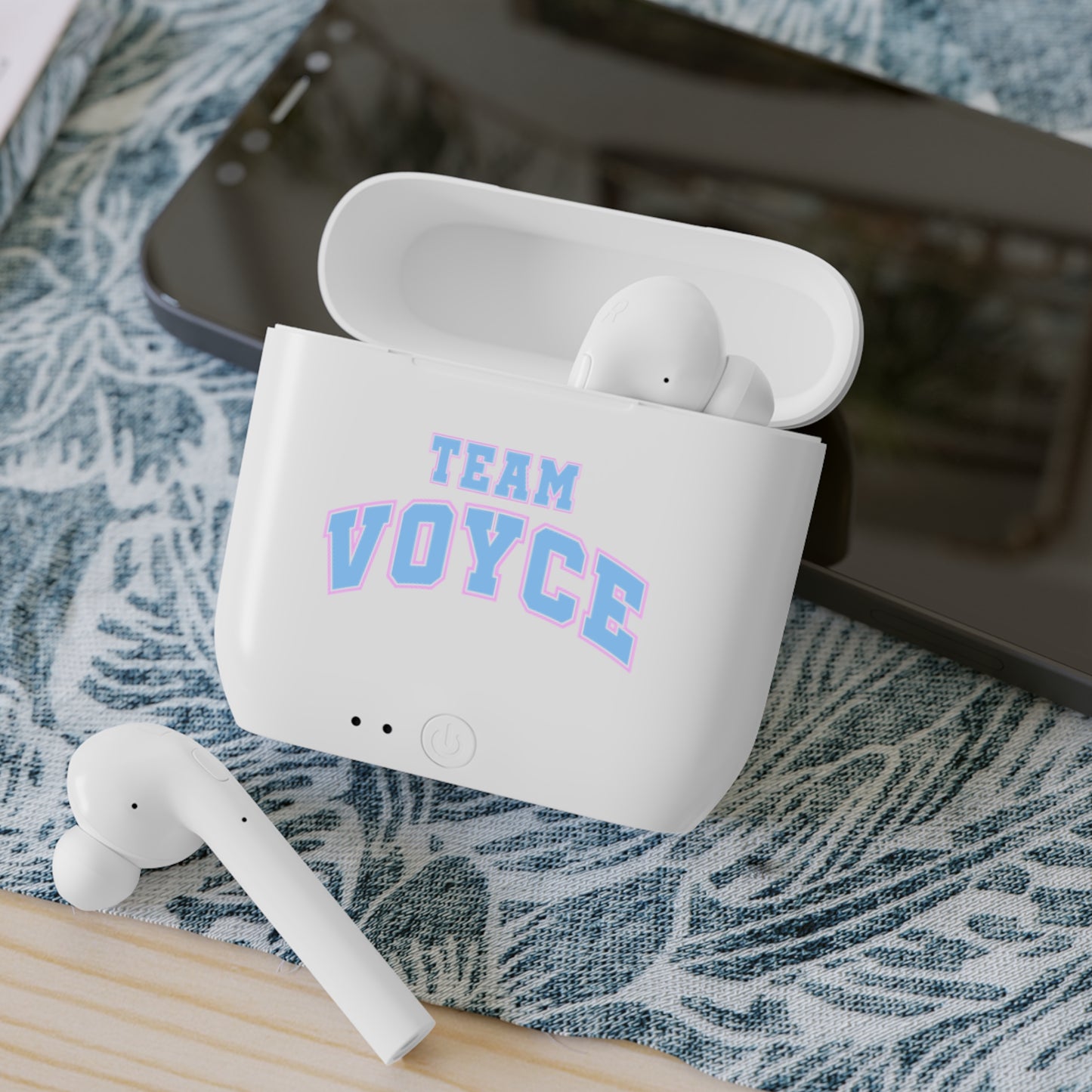 Team Voyce Wireless Earbuds with Case - Cotton Candy