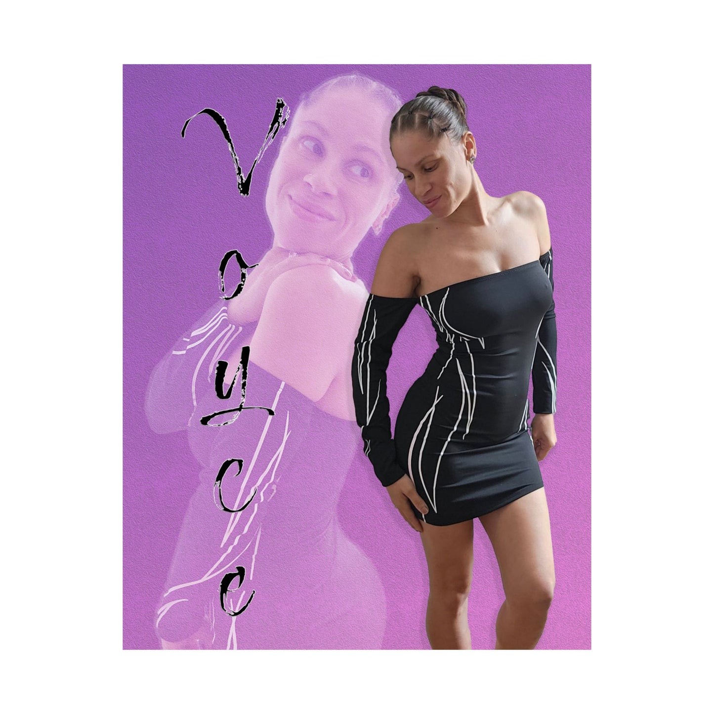 Voyce Black Flame Dress Poster - Matte Finish