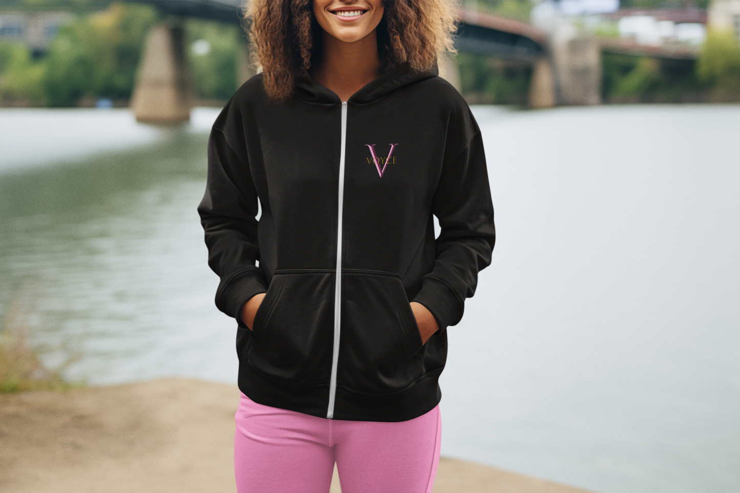 Voyce McWilliams Unisex Zip Hoodie - Contemporary Casual Wear