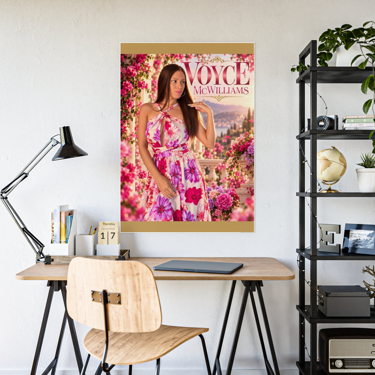 Voyce McWilliams In Full Bloom Glossy Poster | Pink Floral Wall Art