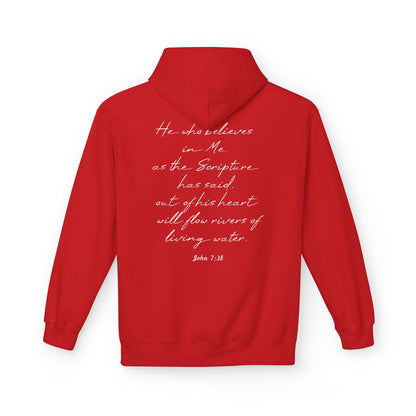 Blessed Hoodie — Faith Hoodie with John 7:38 Back Quote
