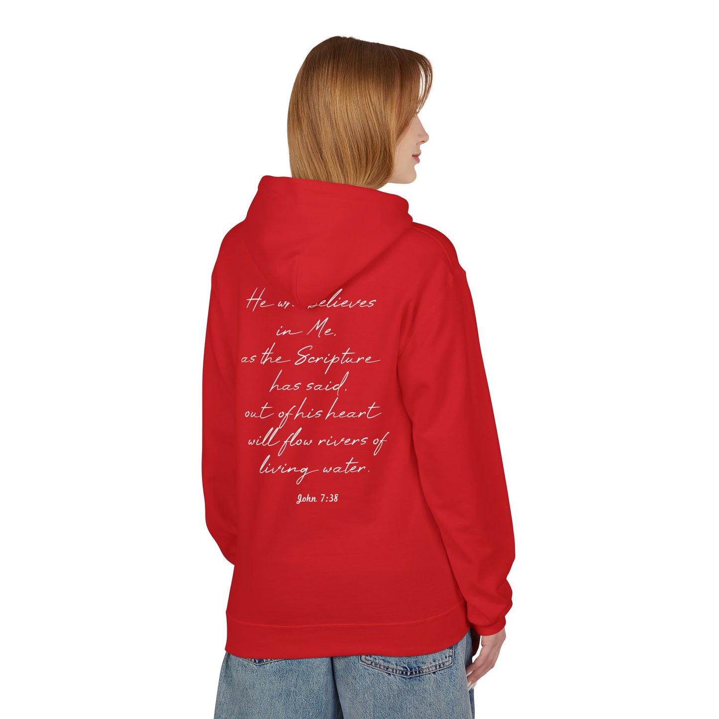 Blessed Hoodie — Faith Hoodie with John 7:38 Back Quote