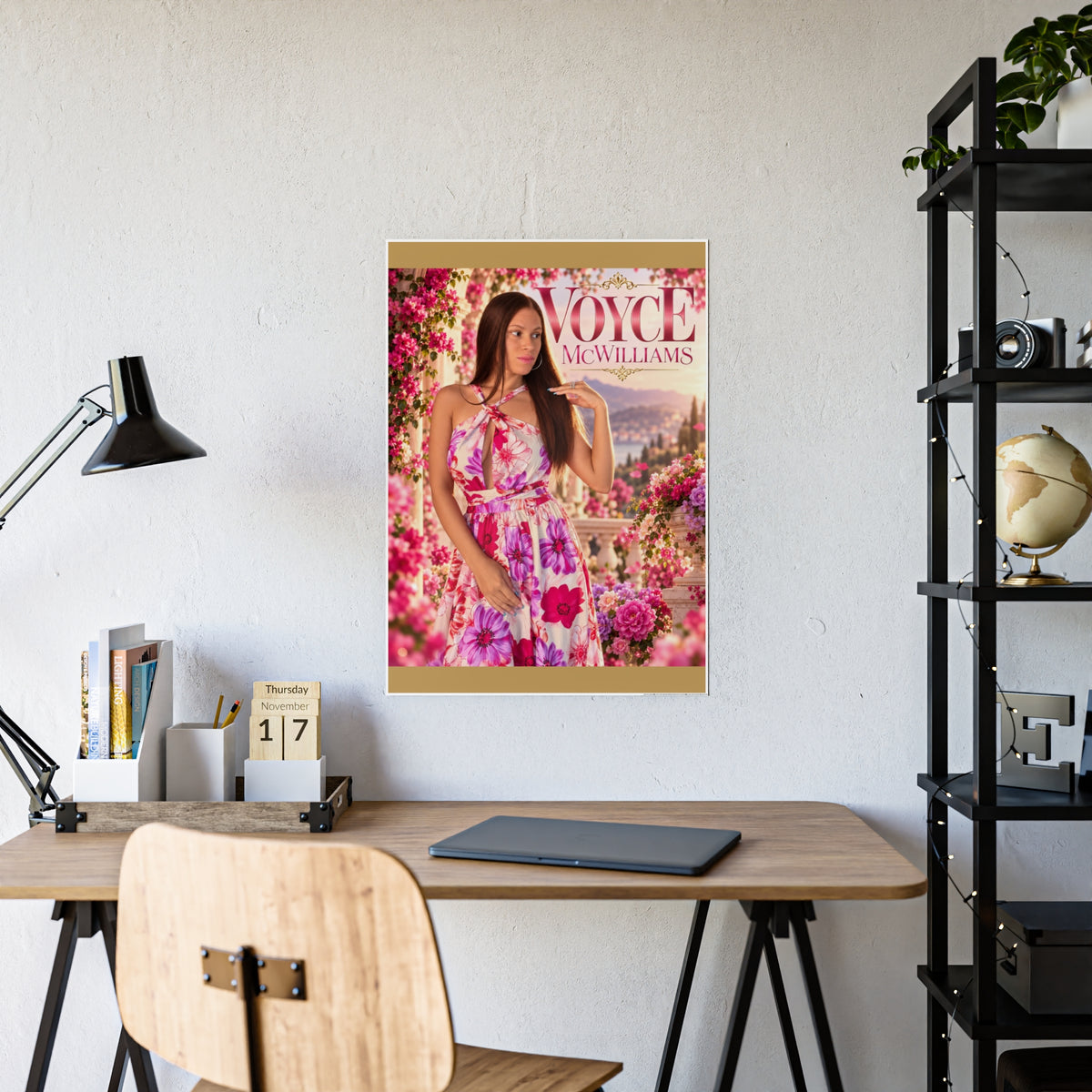 Voyce McWilliams In Full Bloom Glossy Poster | Pink Floral Wall Art