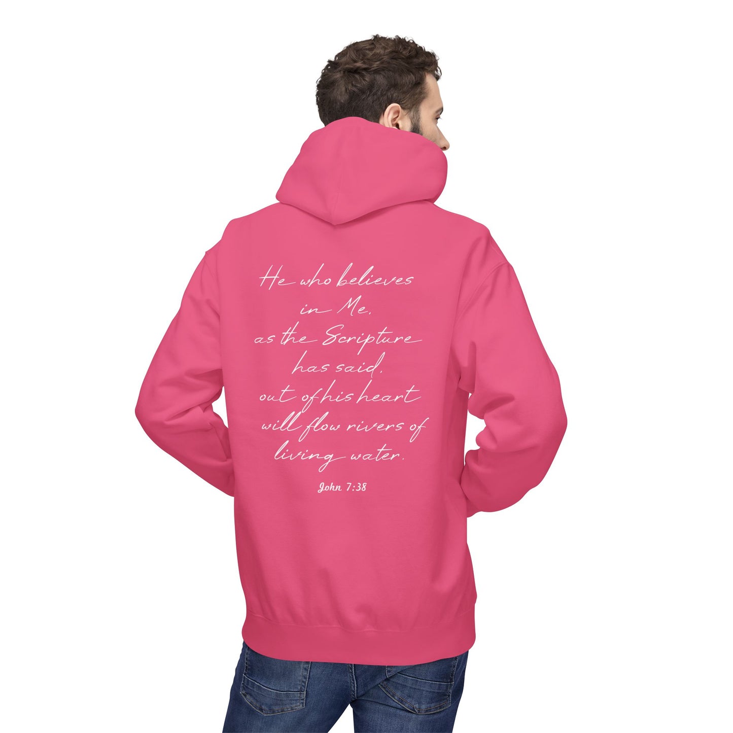 Blessed Hoodie — Faith Hoodie with John 7:38 Back Quote