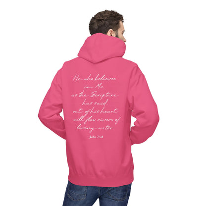Blessed Hoodie — Faith Hoodie with John 7:38 Back Quote