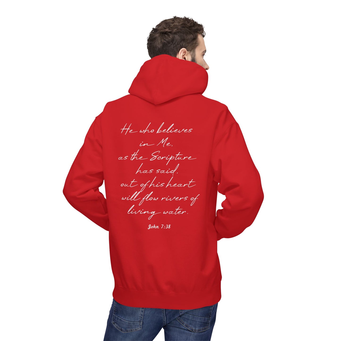 Blessed Hoodie — Faith Hoodie with John 7:38 Back Quote