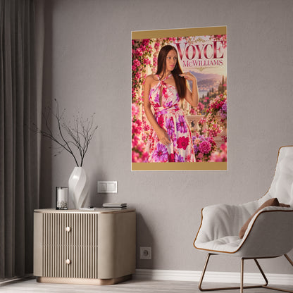Voyce McWilliams In Full Bloom Glossy Poster | Pink Floral Wall Art
