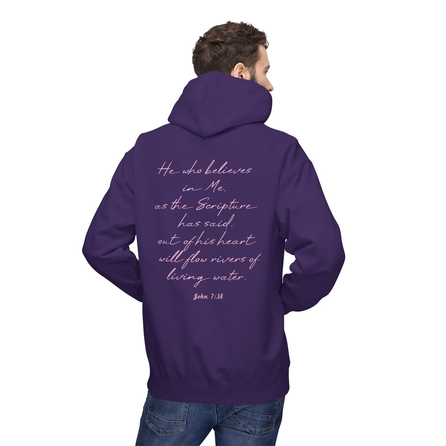 Blessed Hoodie — Faith Hoodie with John 7:38 Back Quote