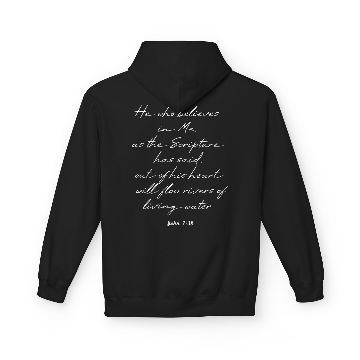 Blessed Hoodie — Faith Hoodie with John 7:38 Back Quote