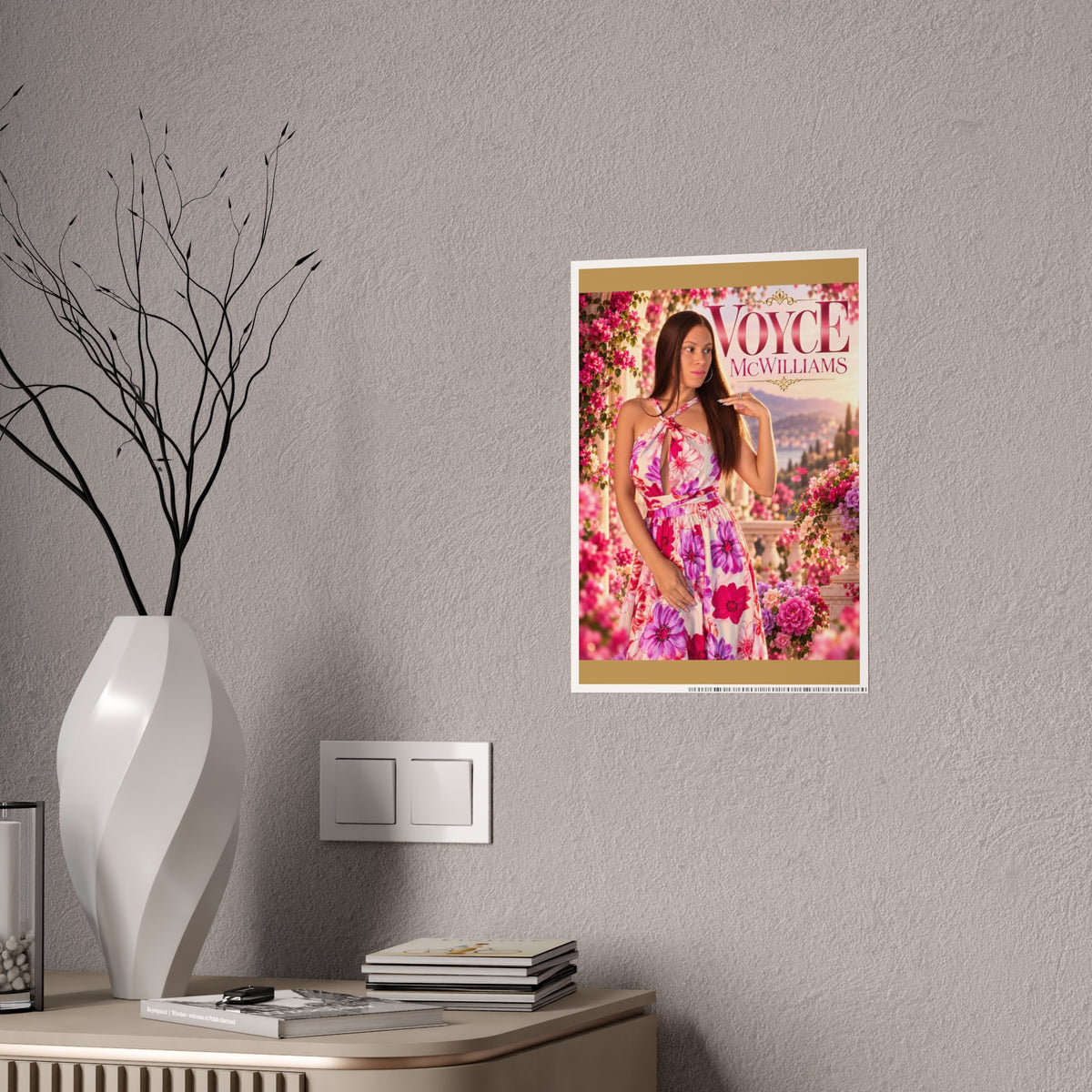 Voyce McWilliams In Full Bloom Glossy Poster | Pink Floral Wall Art