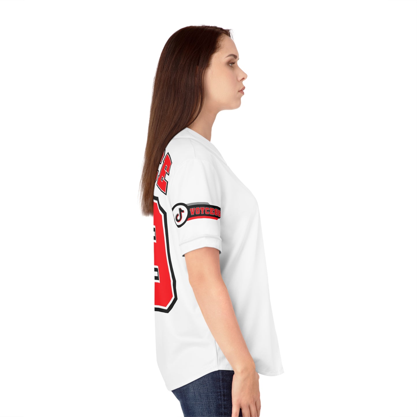 Team Voyce Women's Baseball Jersey - White, Red and Black