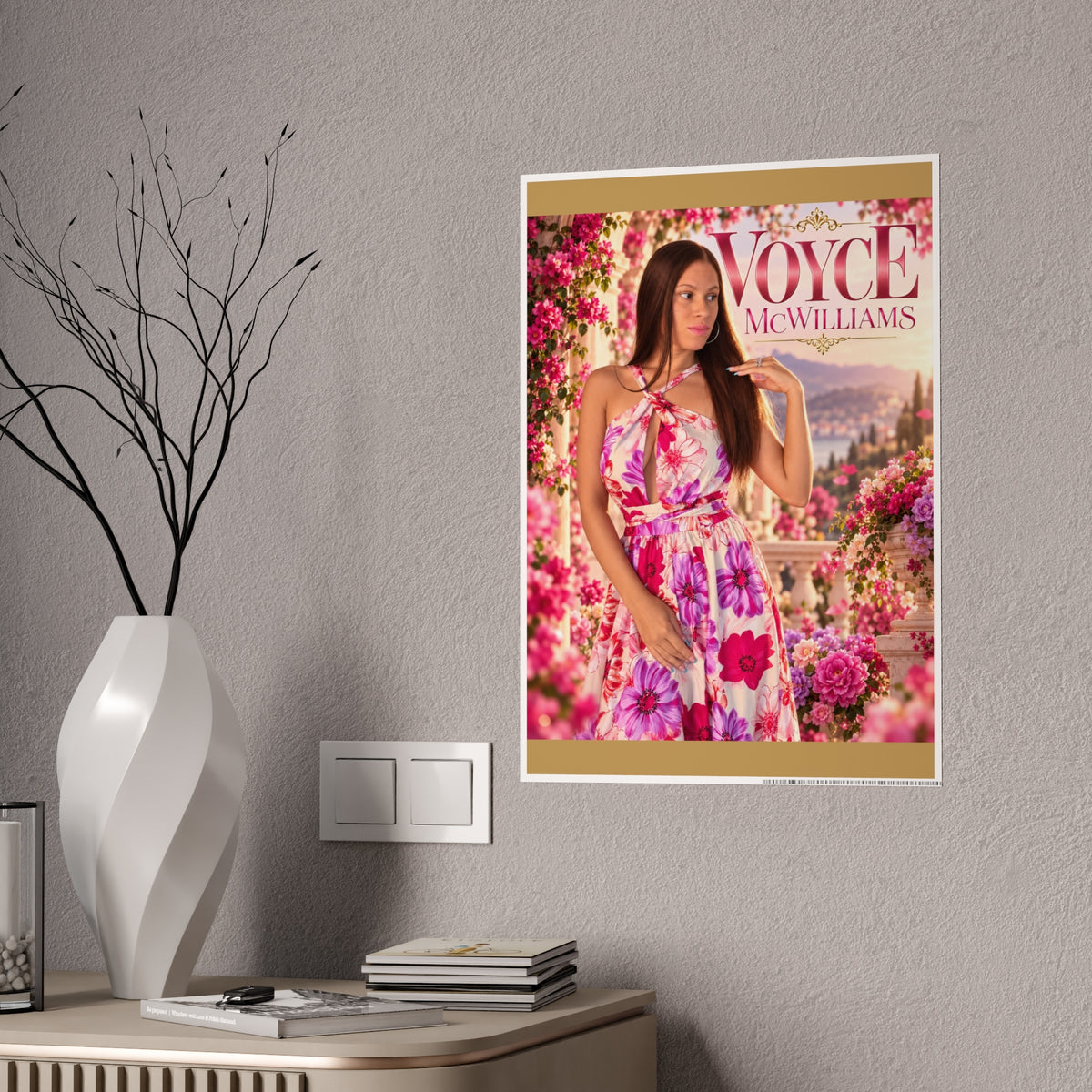 Voyce McWilliams In Full Bloom Glossy Poster | Pink Floral Wall Art