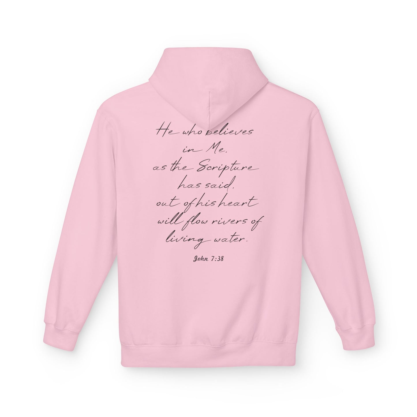 Blessed Hoodie — Faith Hoodie with John 7:38 Back Quote
