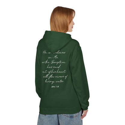 Blessed Hoodie — Faith Hoodie with John 7:38 Back Quote