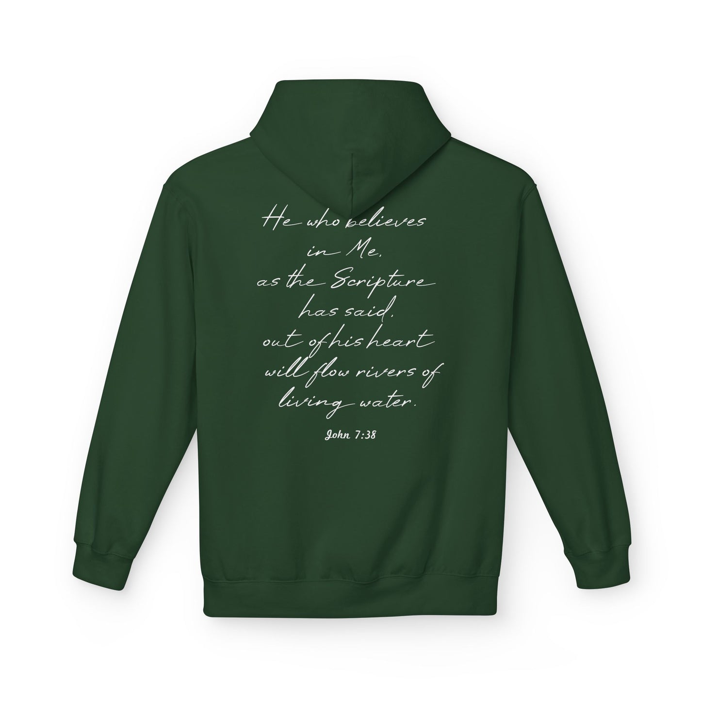 Blessed Hoodie — Faith Hoodie with John 7:38 Back Quote