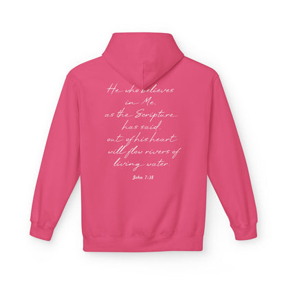 Blessed Hoodie — Faith Hoodie with John 7:38 Back Quote