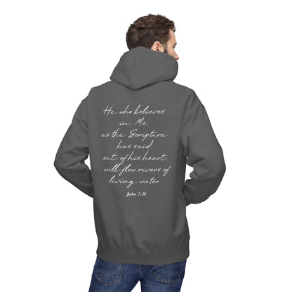 Blessed Hoodie — Faith Hoodie with John 7:38 Back Quote