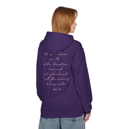 Blessed Hoodie — Faith Hoodie with John 7:38 Back Quote