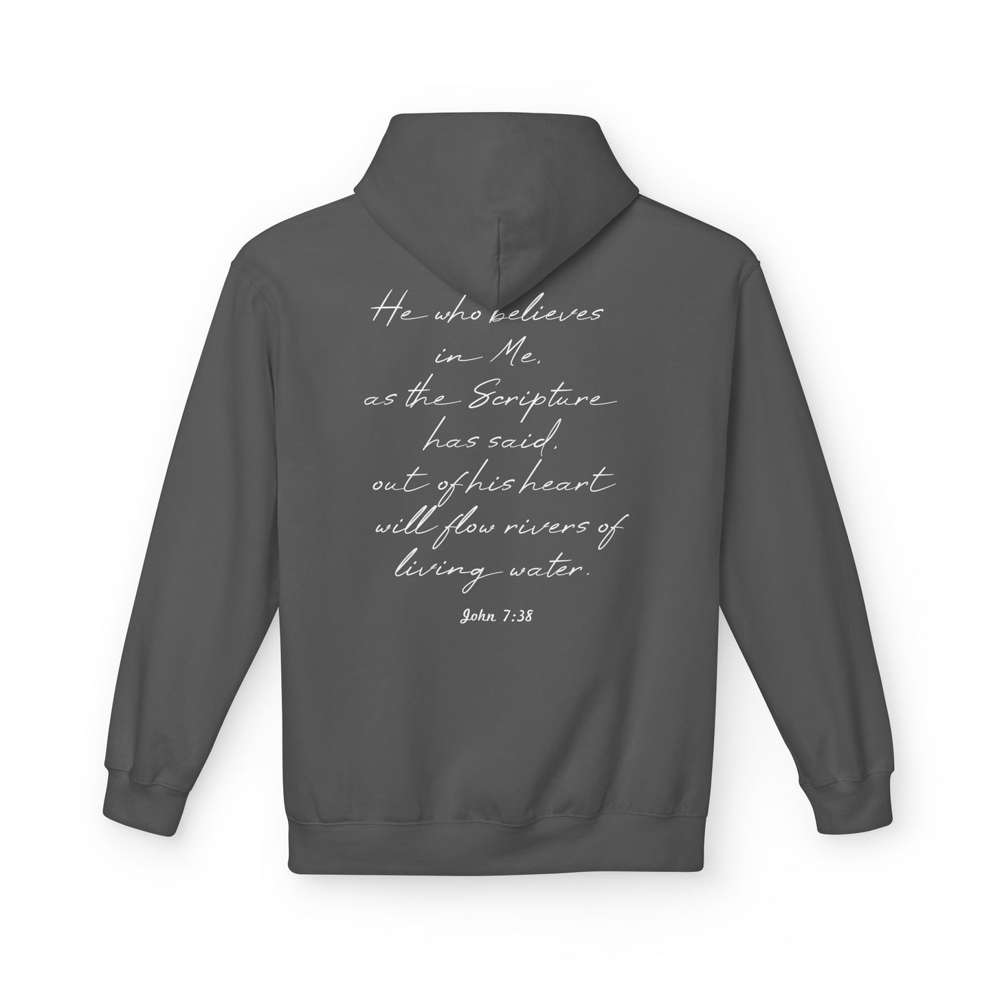 Blessed Hoodie — Faith Hoodie with John 7:38 Back Quote