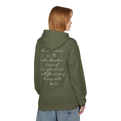 Blessed Hoodie — Faith Hoodie with John 7:38 Back Quote