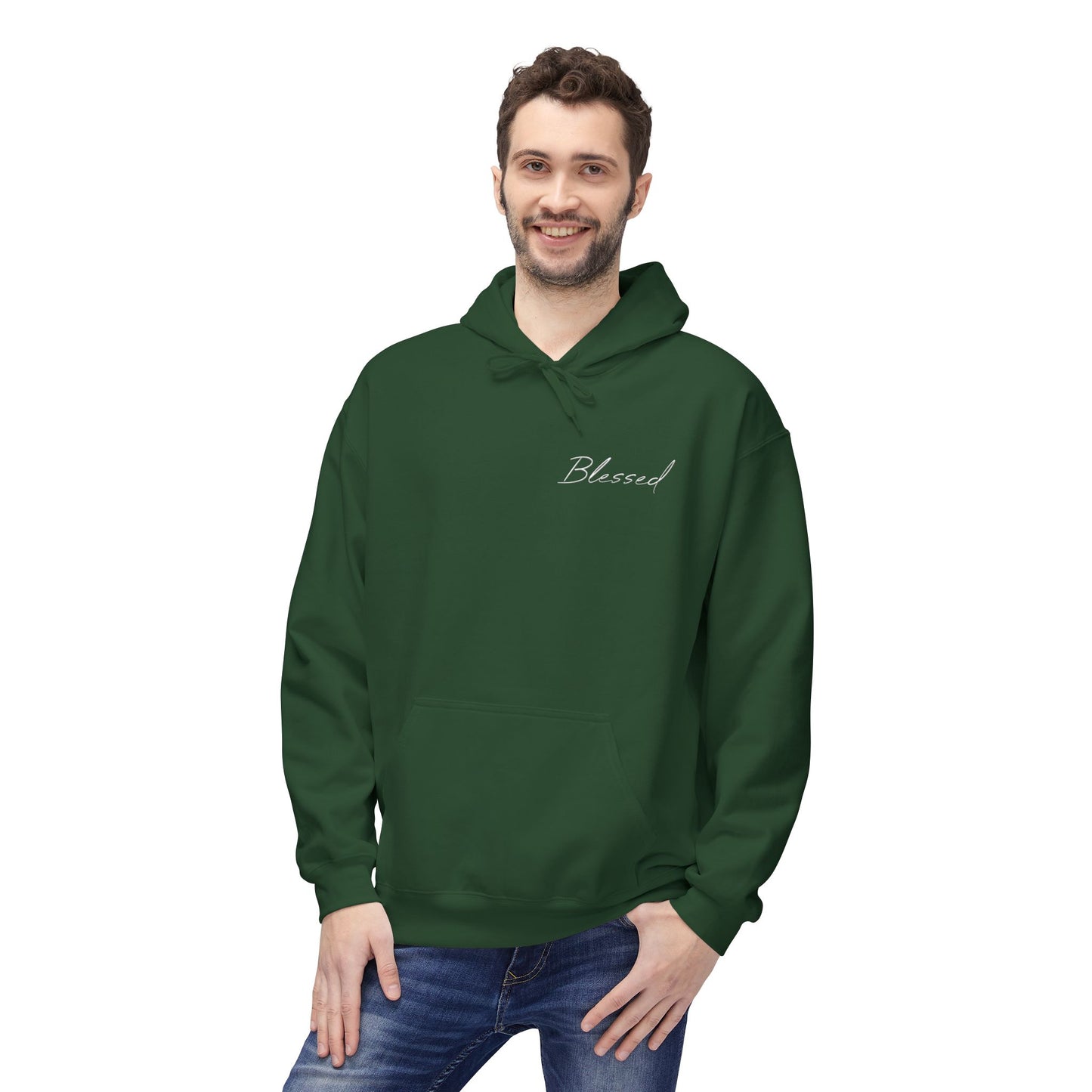 Blessed Hoodie — Faith Hoodie with John 7:38 Back Quote