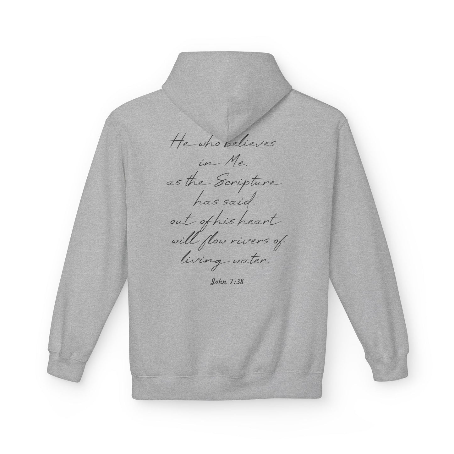 Blessed Hoodie — Faith Hoodie with John 7:38 Back Quote
