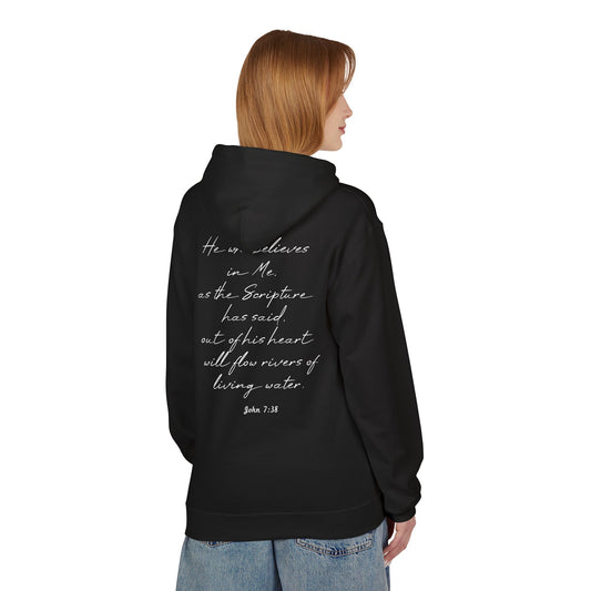 Blessed Hoodie — Faith Hoodie with John 7:38 Back Quote