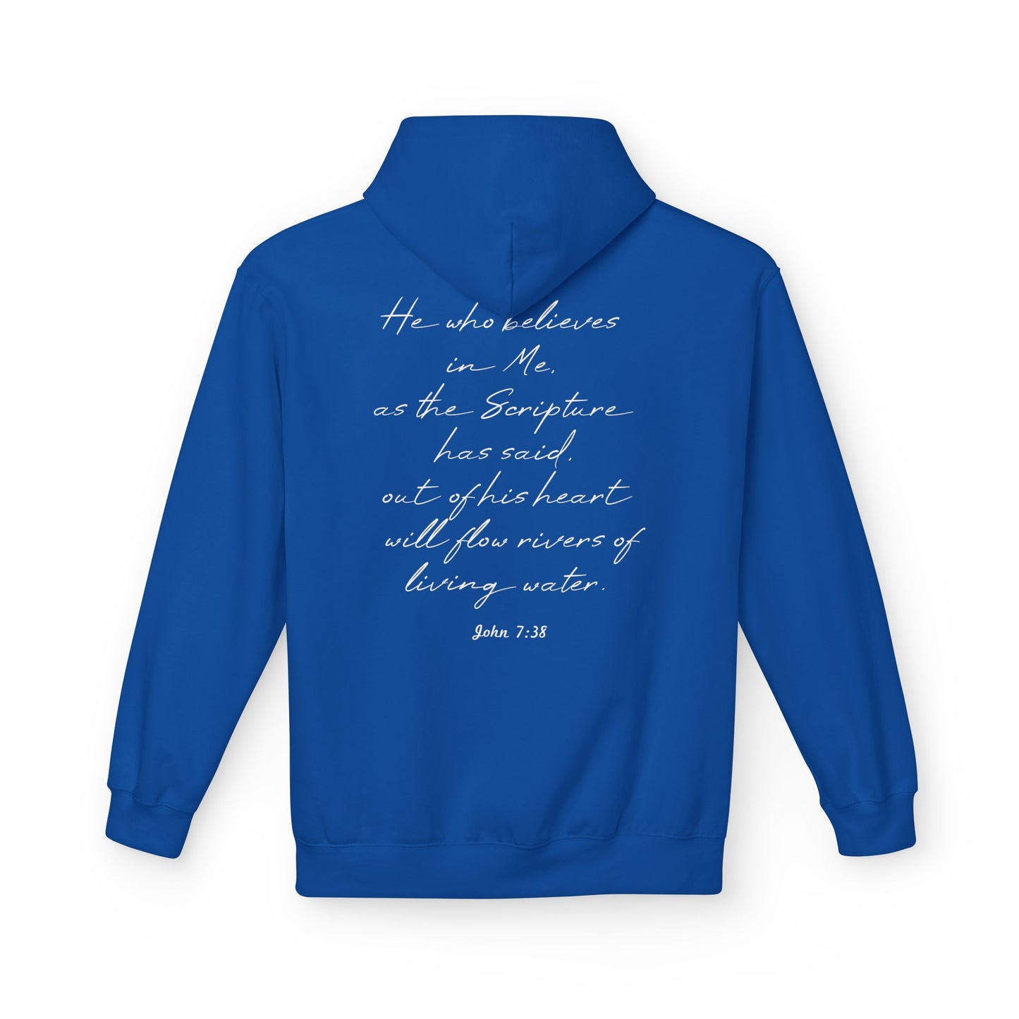 Blessed Hoodie — Faith Hoodie with John 7:38 Back Quote