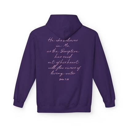 Blessed Hoodie — Faith Hoodie with John 7:38 Back Quote