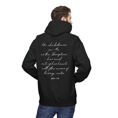Blessed Hoodie — Faith Hoodie with John 7:38 Back Quote