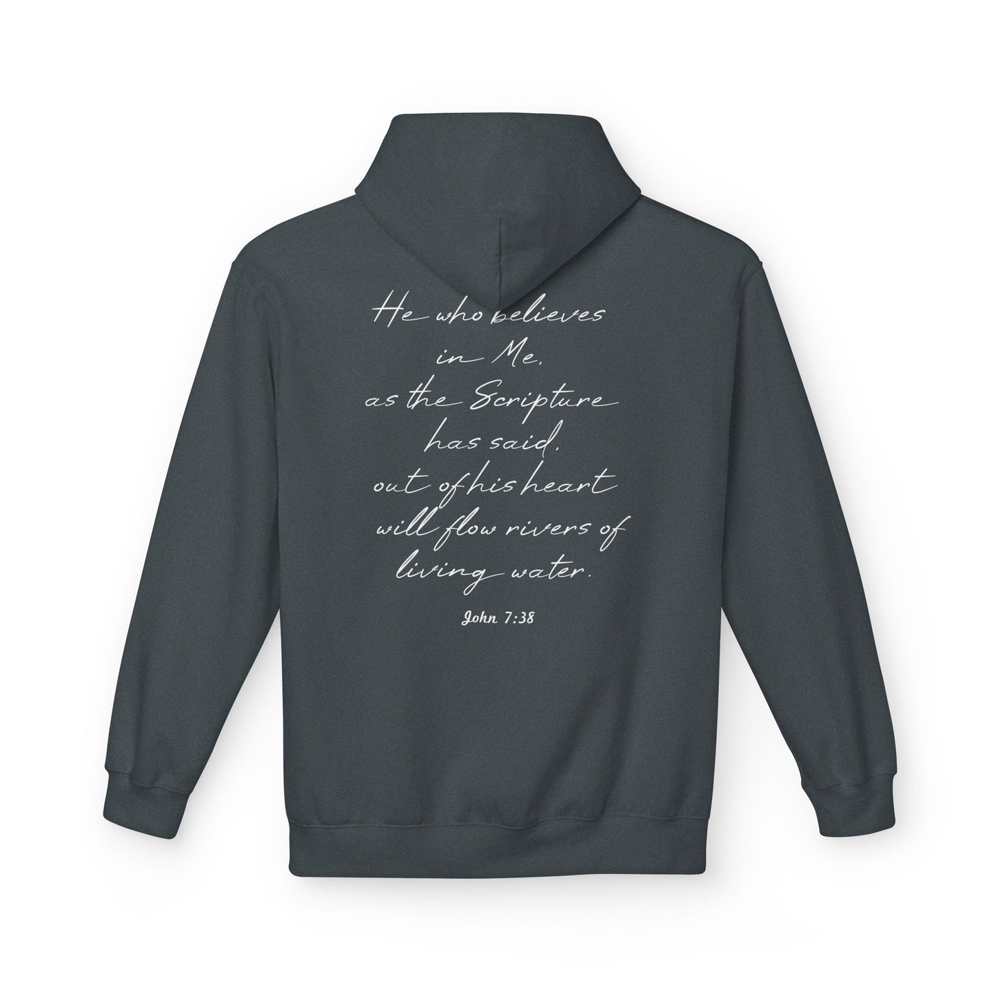 Blessed Hoodie — Faith Hoodie with John 7:38 Back Quote
