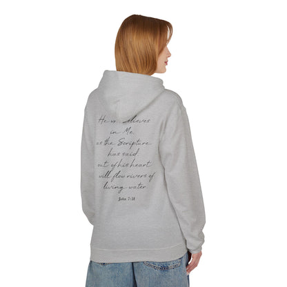 Blessed Hoodie — Faith Hoodie with John 7:38 Back Quote